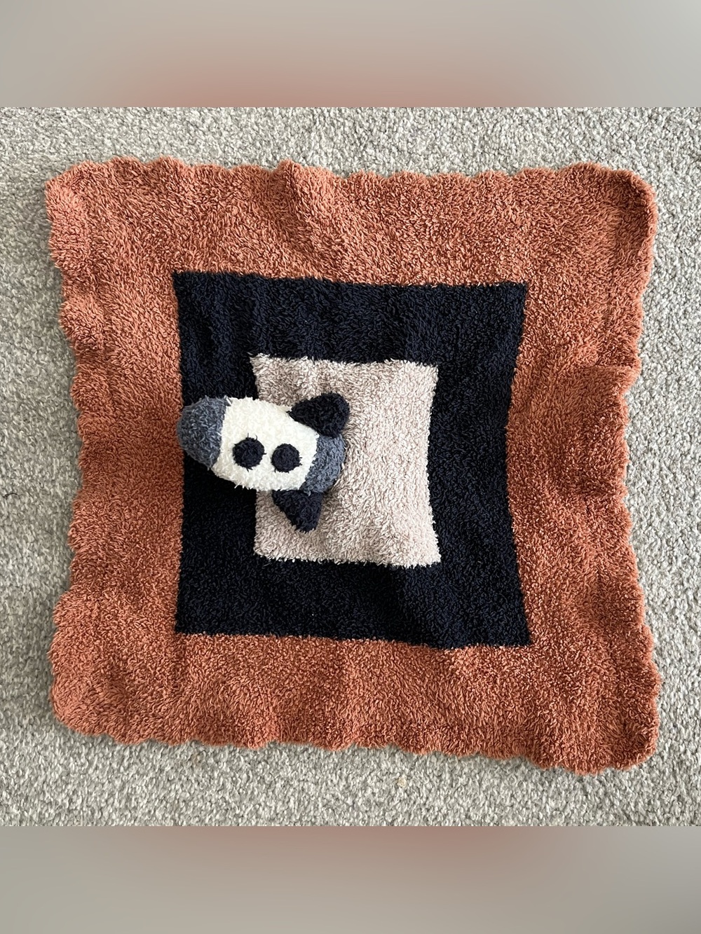 NWOT Barefoot Dreams Cozy Chic Lovey Soother Plush Throw Blanket w/Rocket Ship